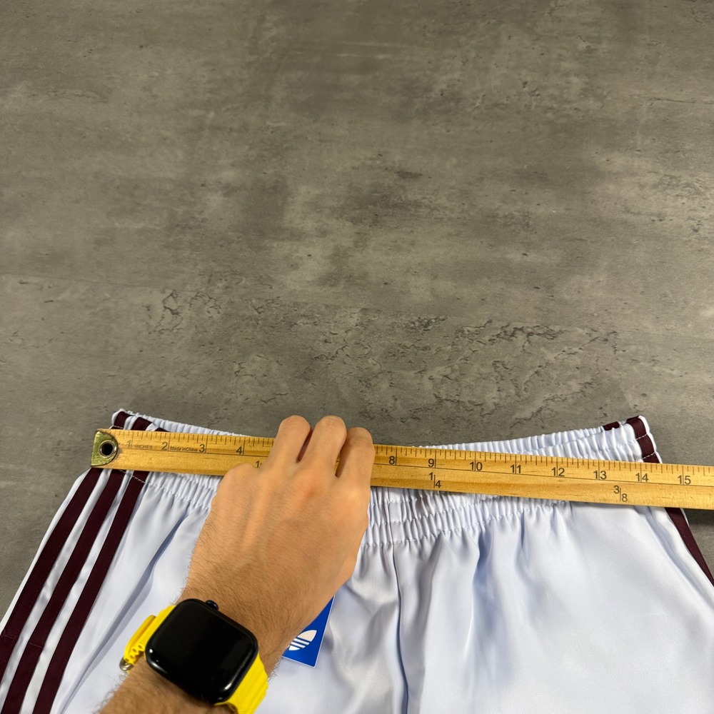 Adidas Shorts Womens Small 3S Sprinter Short Ice Blue Maroon Striped Asian Fit - Picture 4 of 10
